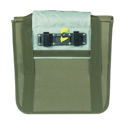 Basil Go Double Green 16L Pannier, Right-Left, Hooks On Rear Rack Mount