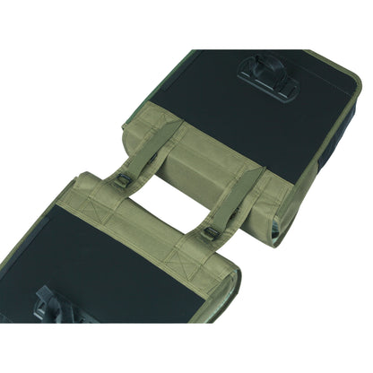 Basil Go Double Pannier Dark Green 32L Hooks ON attachment for rack compatible with MIK system attachment not included