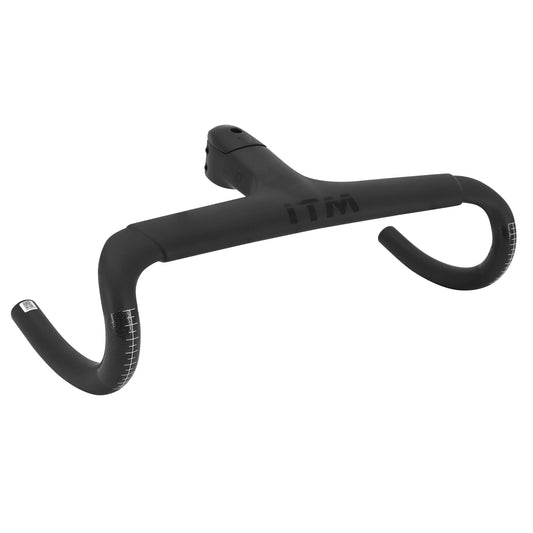 ITM ch1r carbon matte road handlebar L 42 outer (center to center 40cm) with integrated stem L 110mm for internal cable routing