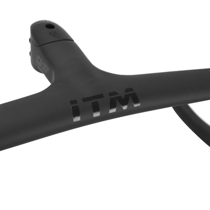 ITM ch1r carbon matte road handlebar L 44 outside (center-to-center 42cm) with integrated stem L 120mm D 28.6mm for internal cable routing