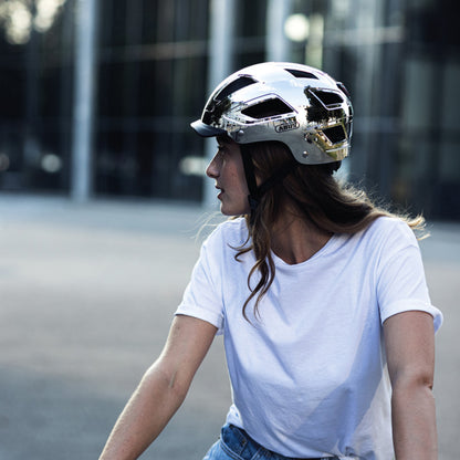 Casque vélo adulte Abus urbain hyban 2.0 chrome