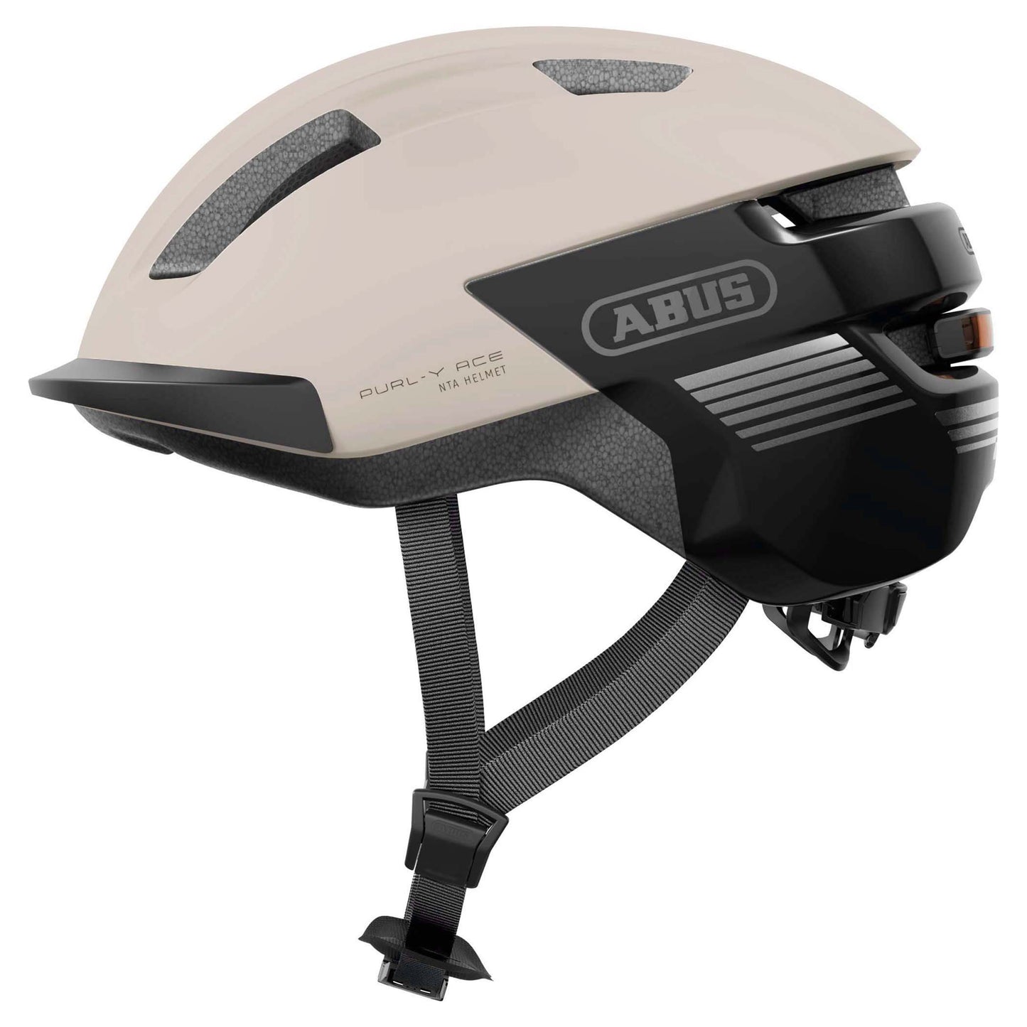 Casque vélo adulte Abus urbain purl-y ace champagne beige éclairage intégré
