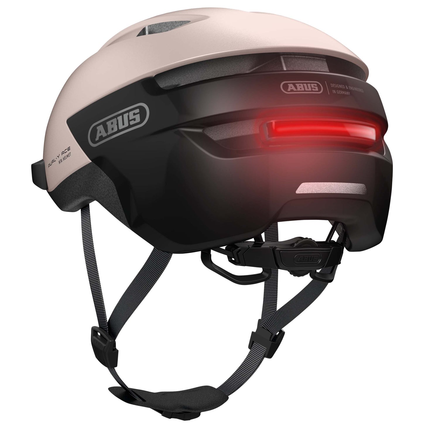 Casque vélo adulte Abus urbain purl-y ace champagne beige éclairage intégré