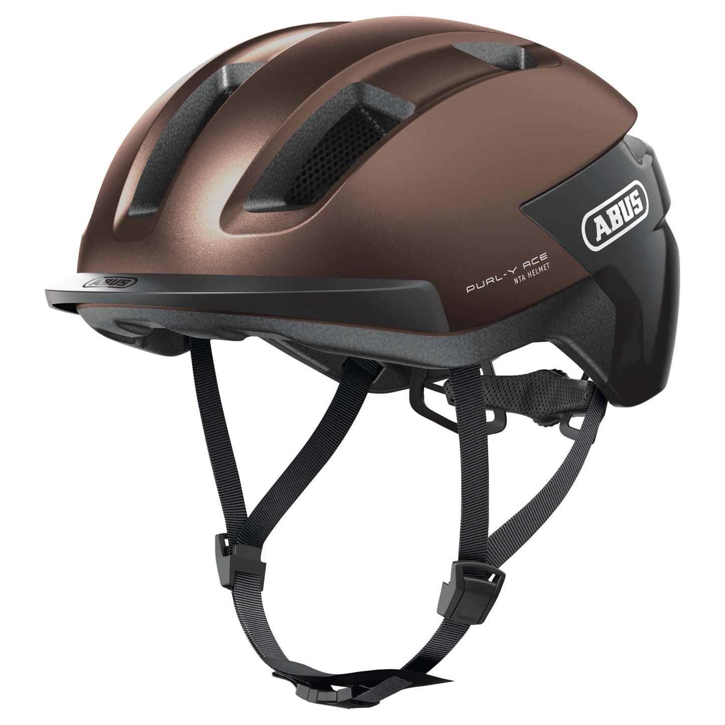 Casque vélo adulte Abus urbain purl-y ace marron éclairage intégré