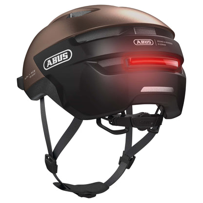 Casque vélo adulte Abus urbain purl-y ace marron éclairage intégré