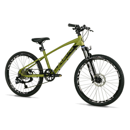 Leader Fox Capitan 24-inch Boys' 8-Speed Hardtail Mountain Bike - Matte Khaki Green