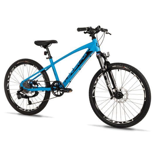 24-inch Leader Fox Capitan Boys' Blue Matte 8-Speed Mountain Bike