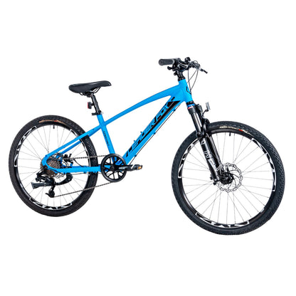 24-inch Leader Fox Capitan Boys' Blue Matte 8-Speed Mountain Bike