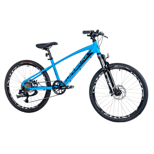 24-inch Leader Fox Capitan Boys' Blue Matte 8-Speed Mountain Bike