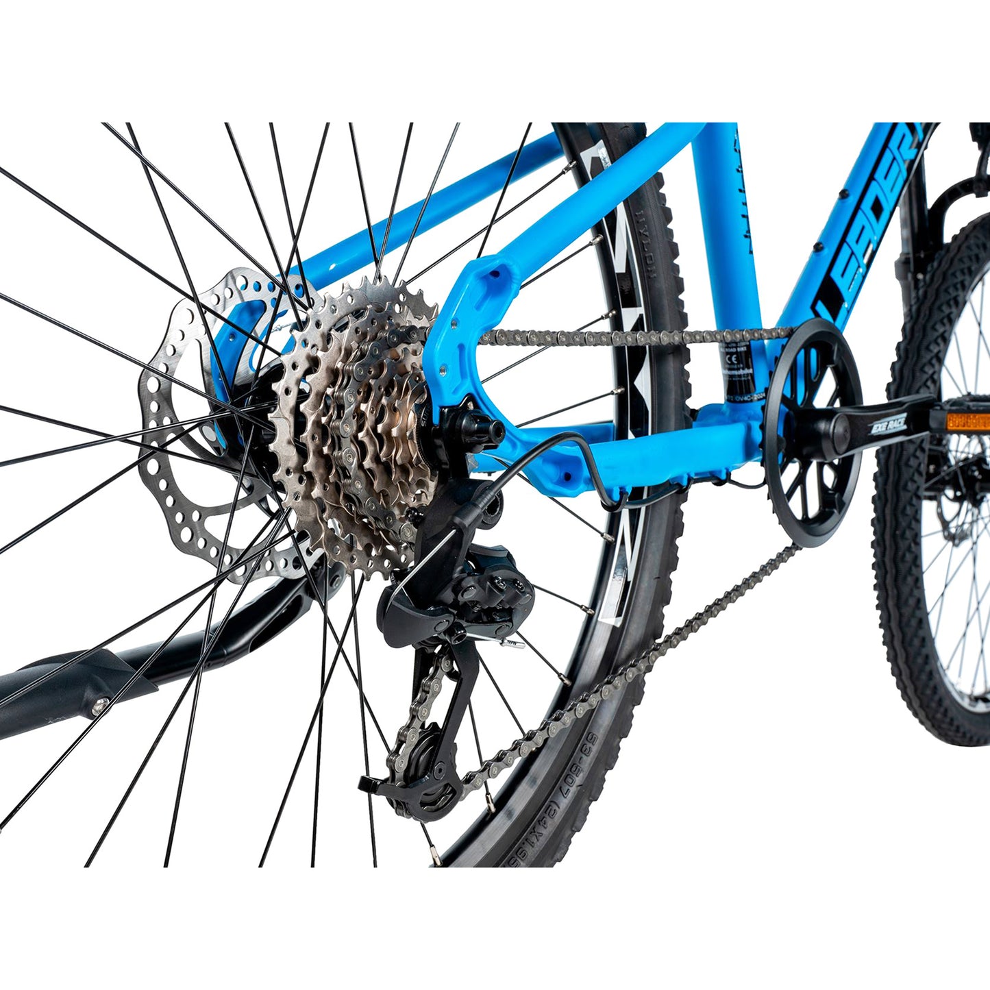 24-inch Leader Fox Capitan Boys' Blue Matte 8-Speed Mountain Bike
