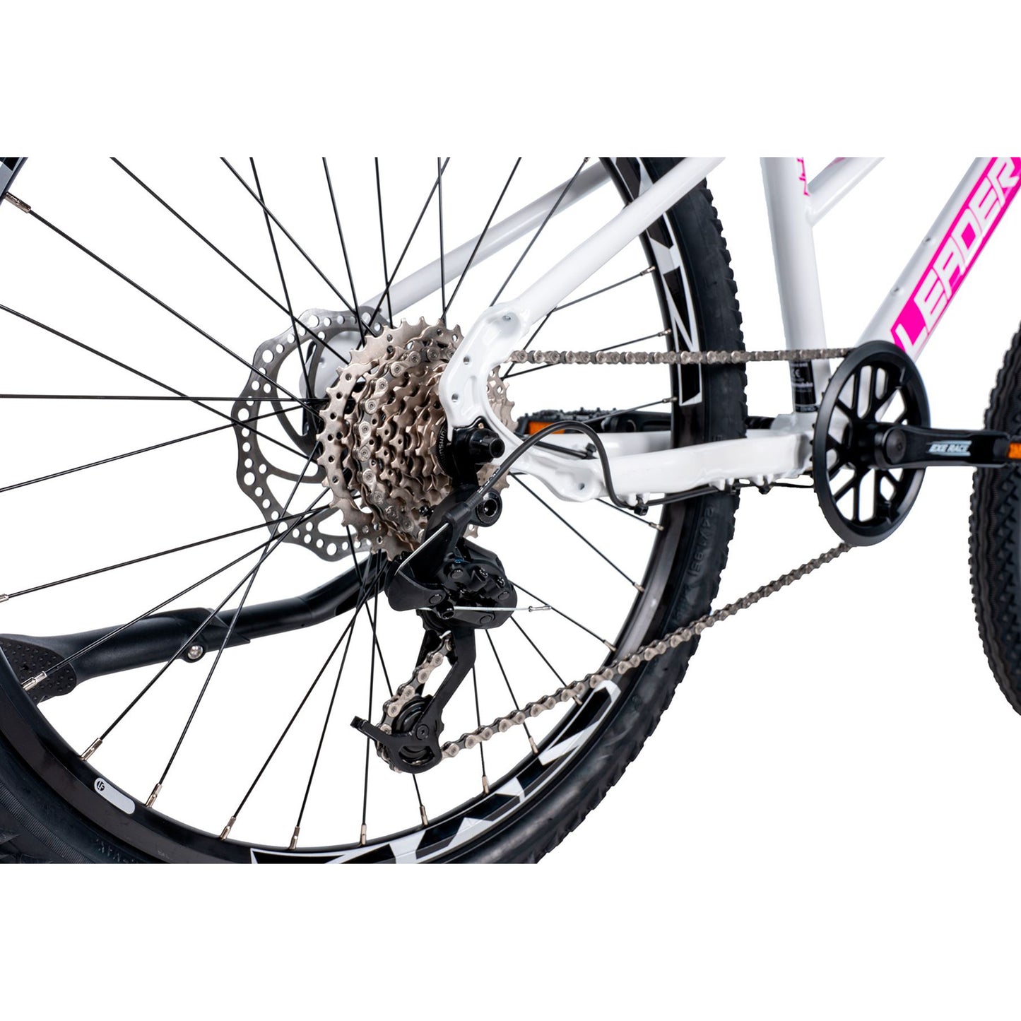 Vélo musculaire VTT 24 Leader Fox Capitan fille blanc-rose mat 8V