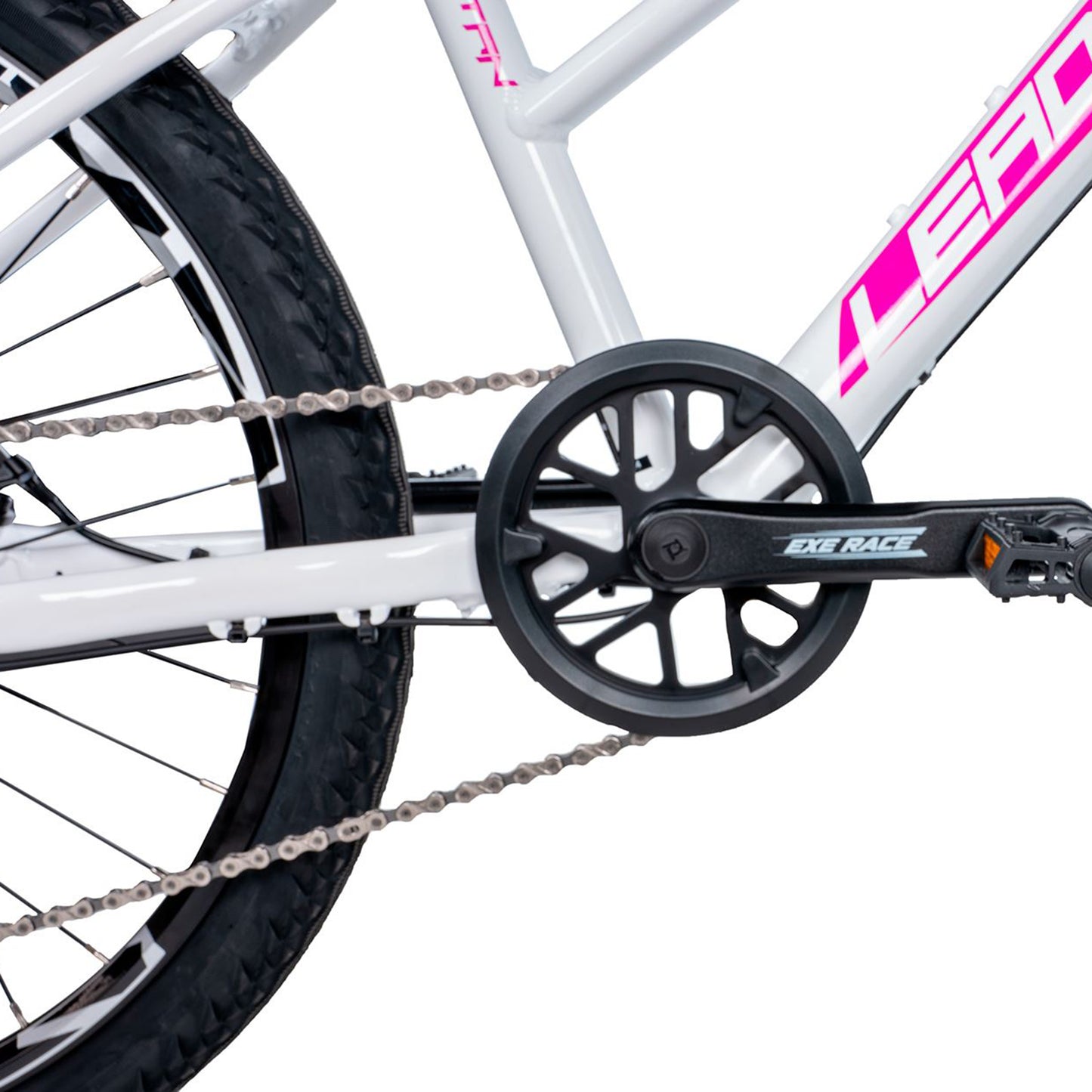 Vélo musculaire VTT 24 Leader Fox Capitan fille blanc-rose mat 8V