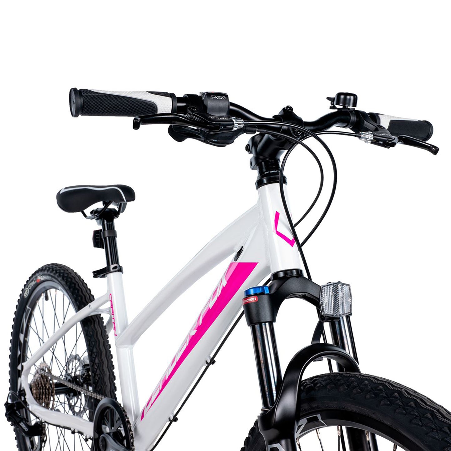 Vélo musculaire VTT 24 Leader Fox Capitan fille blanc-rose mat 8V