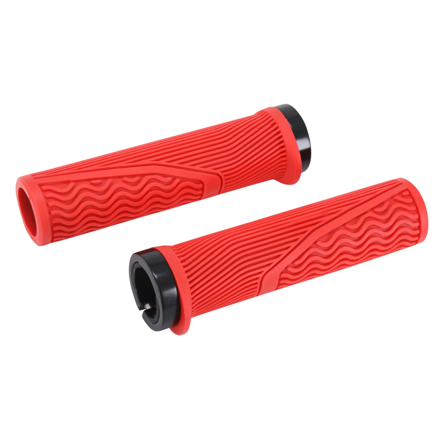 City MTB Newton lock-on rubber grips red 130mm plug