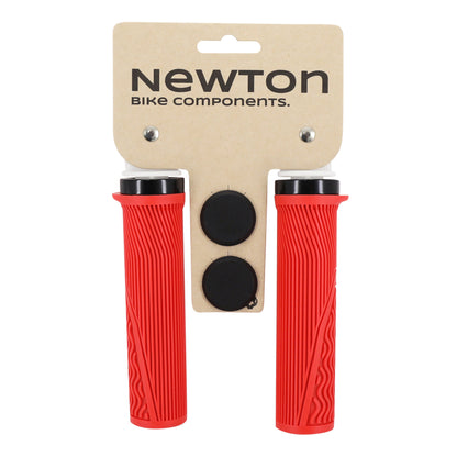 City MTB Newton lock-on rubber grips red 130mm plug