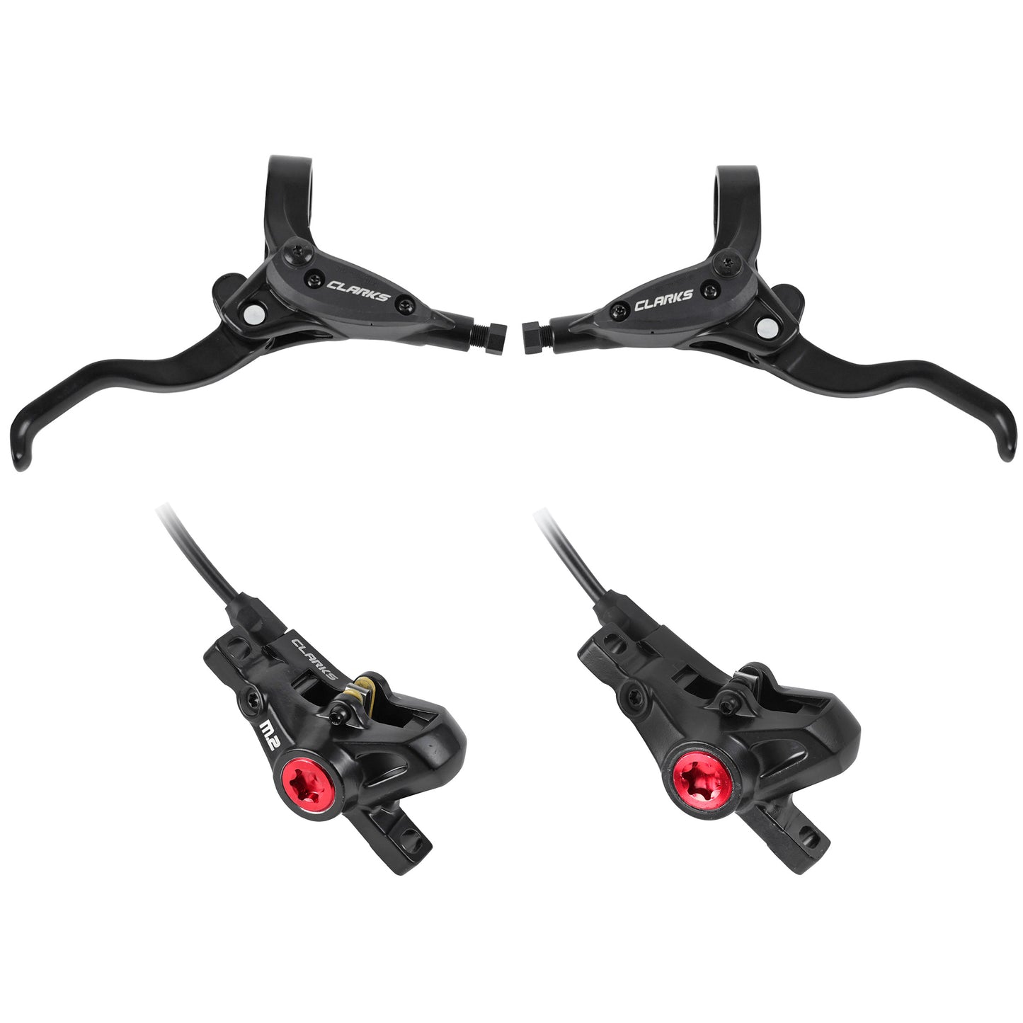 Frein à disque VTT hydraulique clarks M2 avant/arrière post mount noir durite 1000mm/1700mm pour disque 160mm