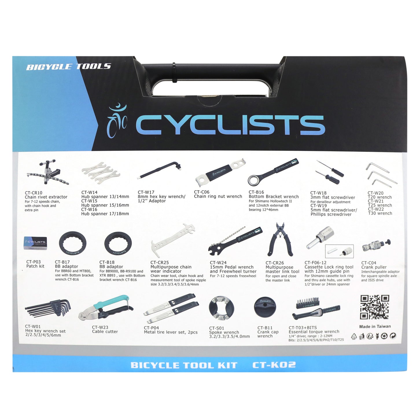 Coffret entretien vélo Cyclists 22 outils