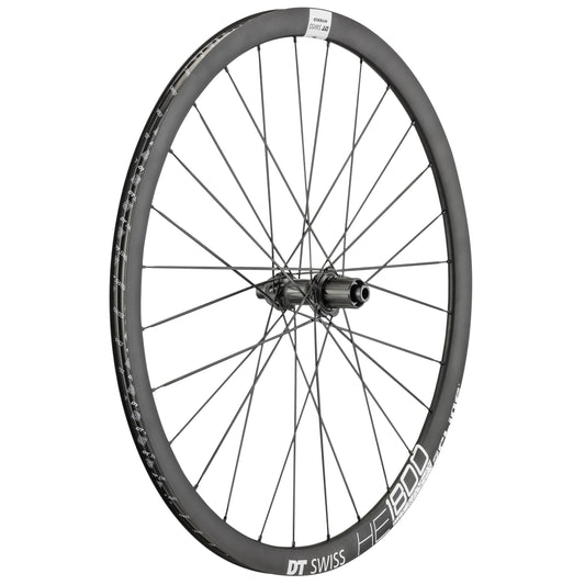 700c disc road wheel DT Swiss HE1800-32 rear endurance centerlock 142mm thru-axle Shimano-SRAM 11-10 speed cassette black 25-32mm tire 32mm rim depth