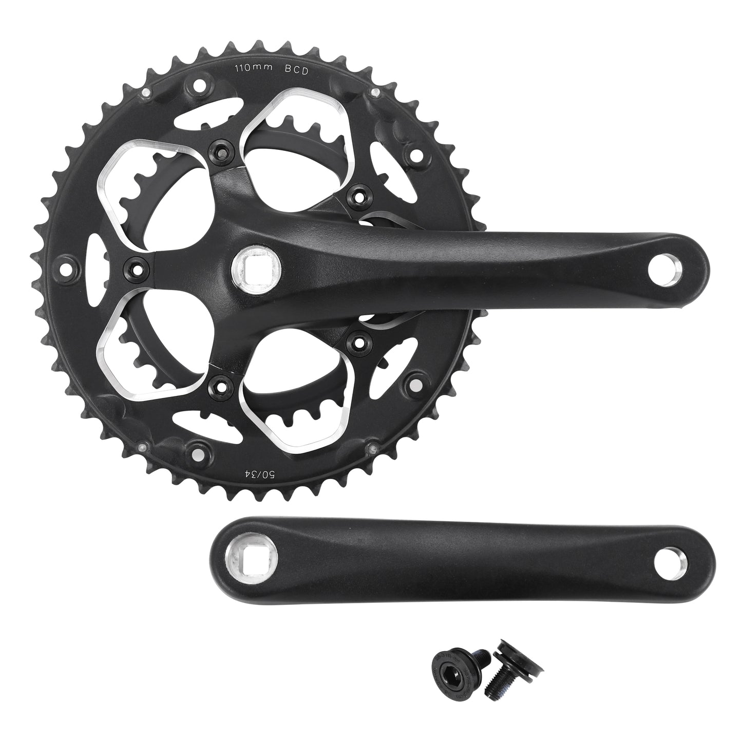 Pédalier route PCP alu noir 172,5 50x34