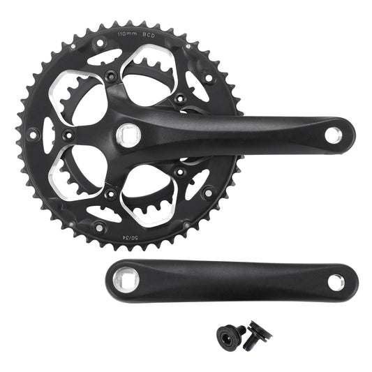 PCP Road Crankset, black aluminum, 172.5, 50x34