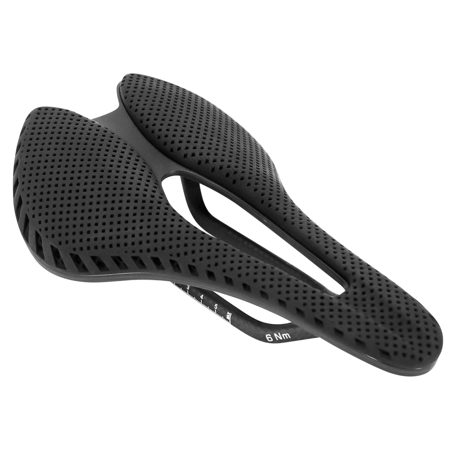 Selle Newton 3D Carbone T801 ouverte noire 245x143 rail carbone