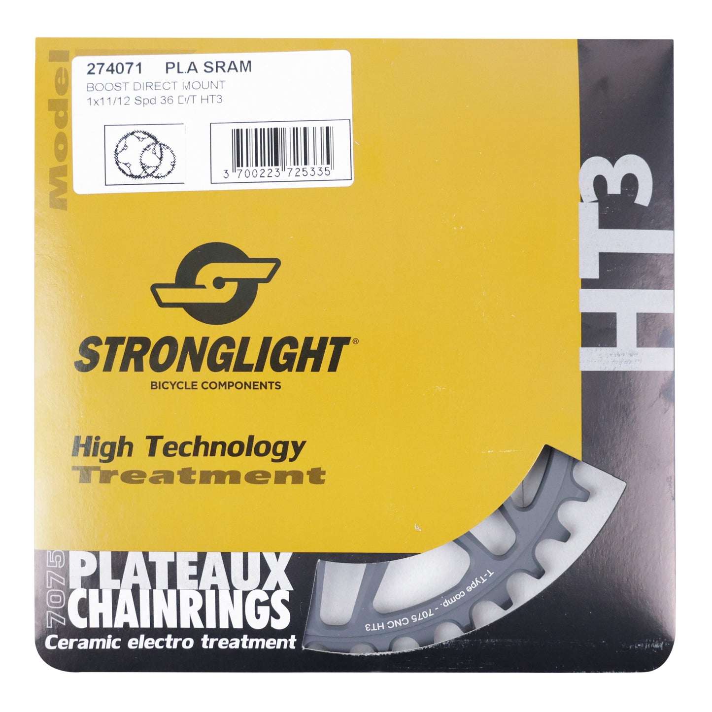 Plateau VTT direct mount Stronglight pour SRAM X01 XX1 36D 12V
