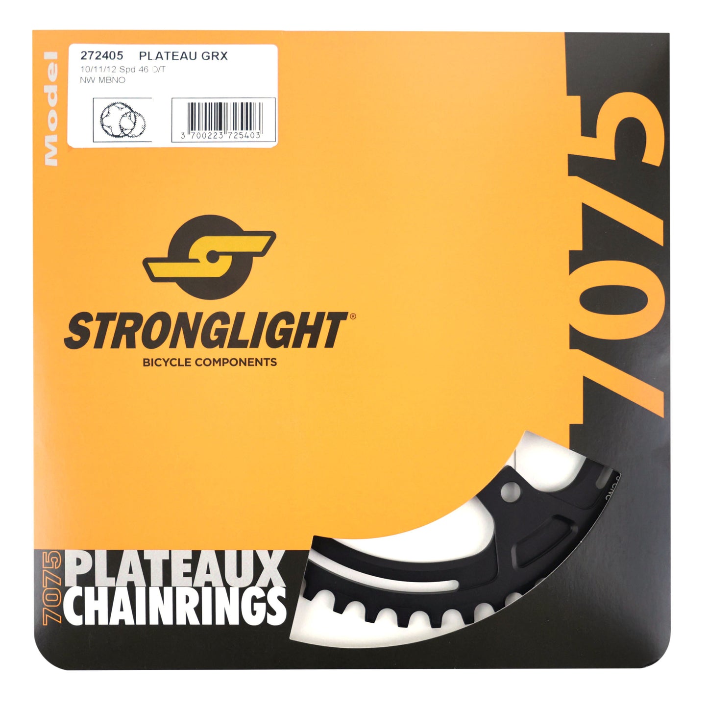 Plateau gravel Stronglight 4 bras D110 pour Shimano GRX 46D