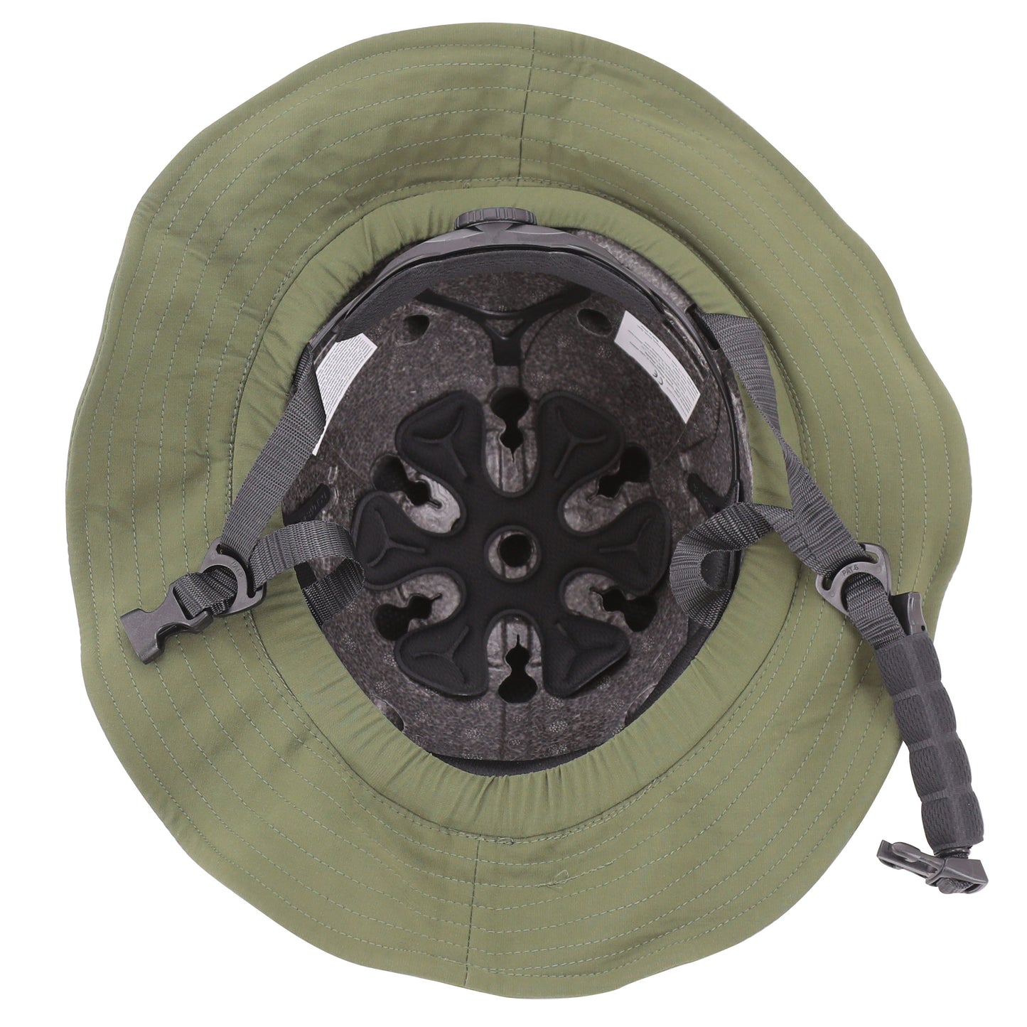 Casque vélo-trottinette adulte urbain-city cp01 avec chapeau textile vert PCP