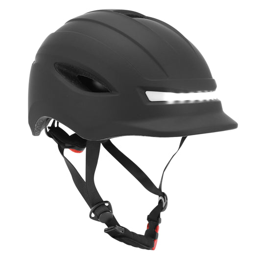 Casque vélo-trottinette adulte urbain-city cp02 noir éclairage intégré avec clignotant + commande au cintre PCP