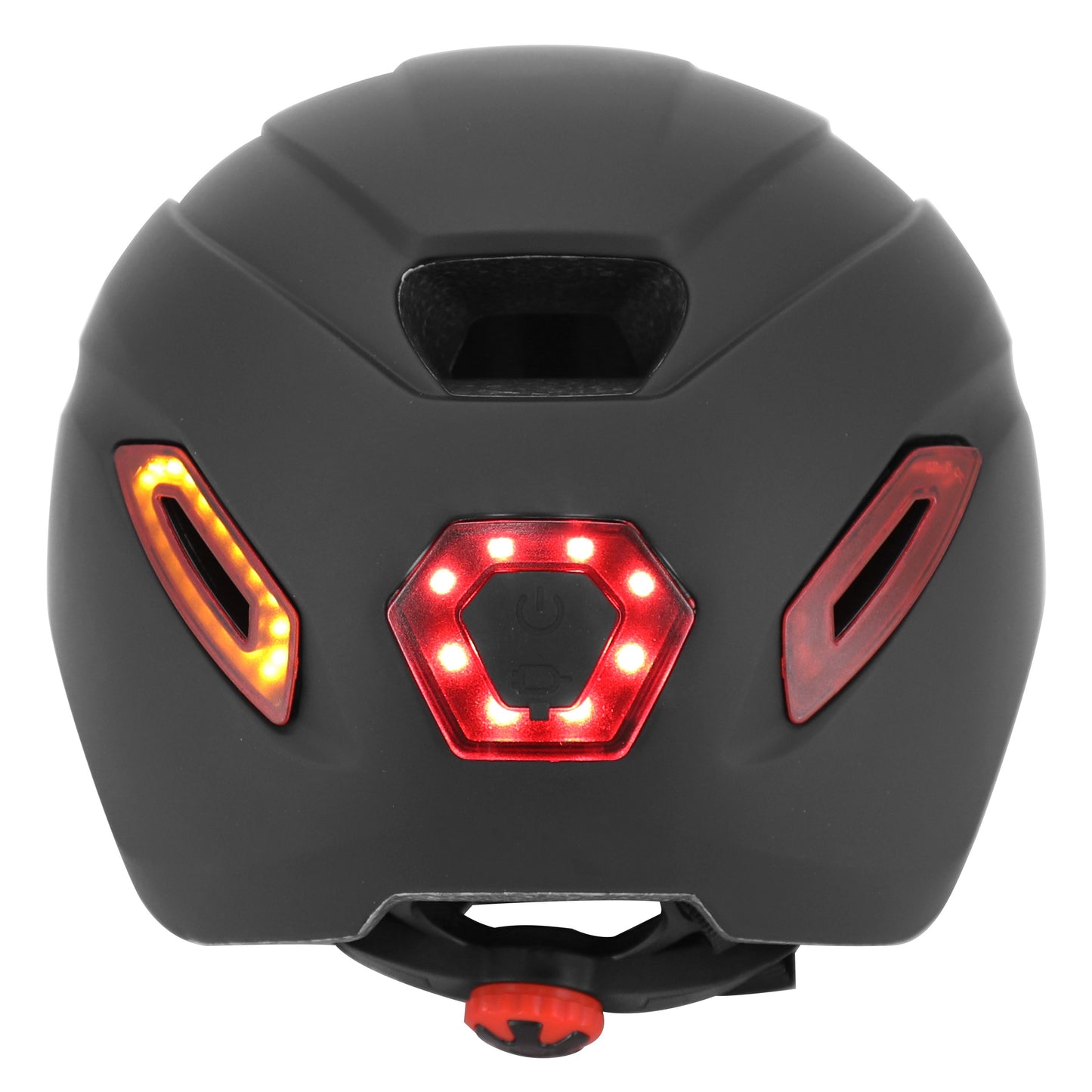 Casque vélo-trottinette adulte urbain-city cp02 noir éclairage intégré avec clignotant + commande au cintre PCP