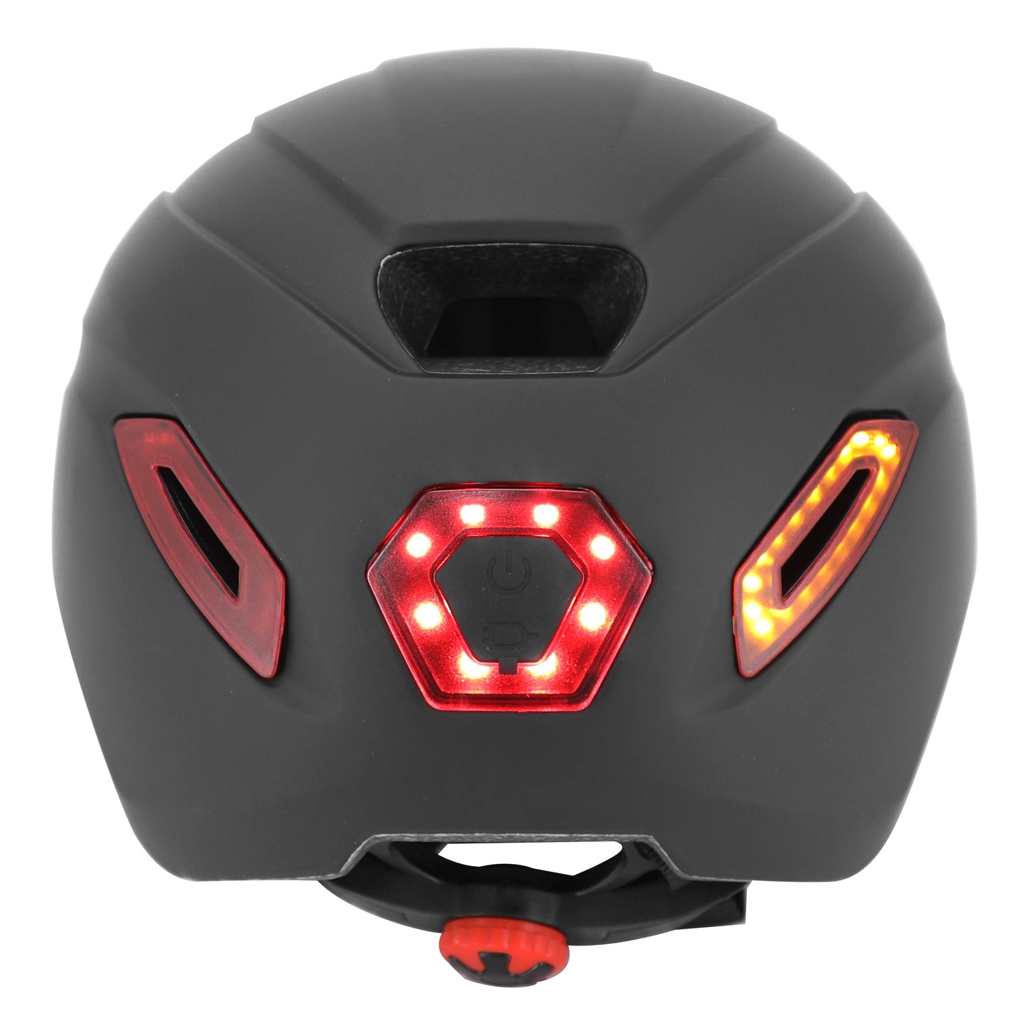 Casque vélo-trottinette adulte urbain-city cp02 noir éclairage intégré avec clignotant + commande au cintre PCP
