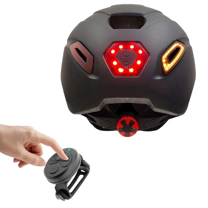Casque vélo-trottinette adulte urbain-city cp02 noir éclairage intégré avec clignotant + commande au cintre PCP