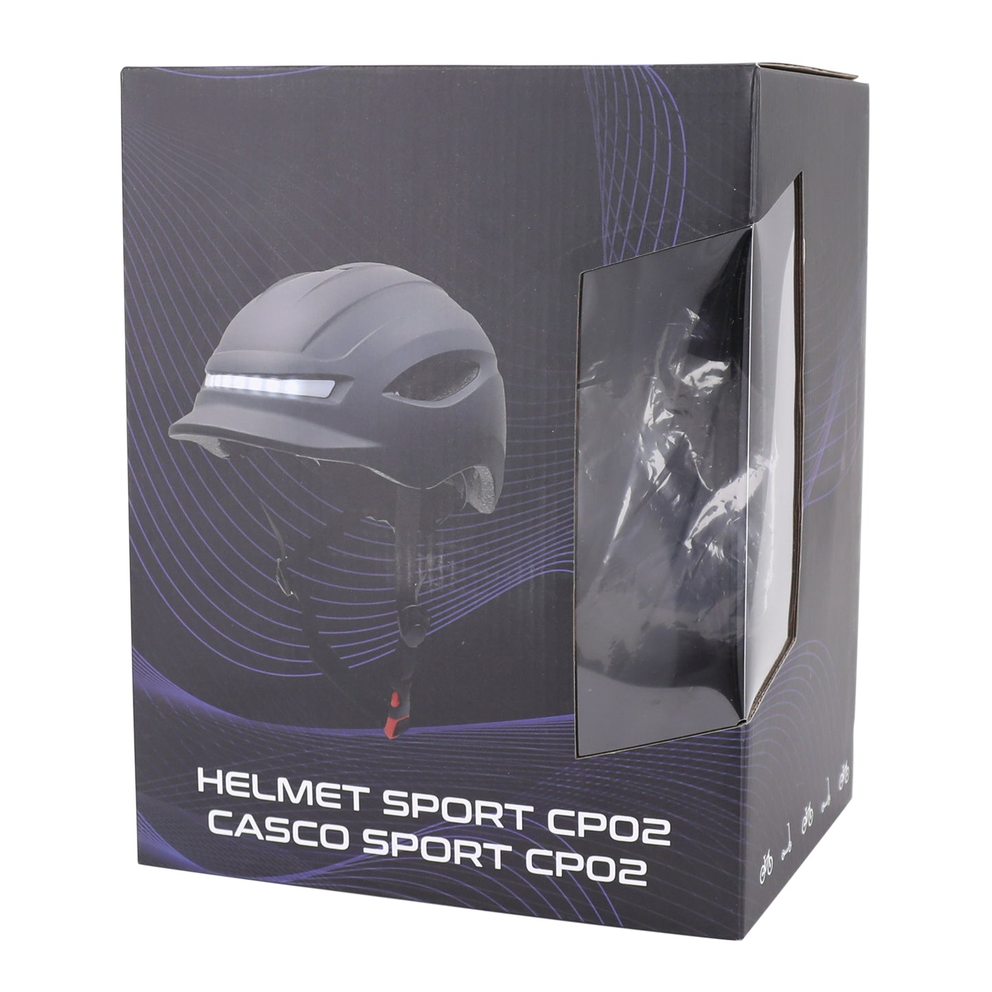 Casque vélo-trottinette adulte urbain-city cp02 noir éclairage intégré avec clignotant + commande au cintre PCP