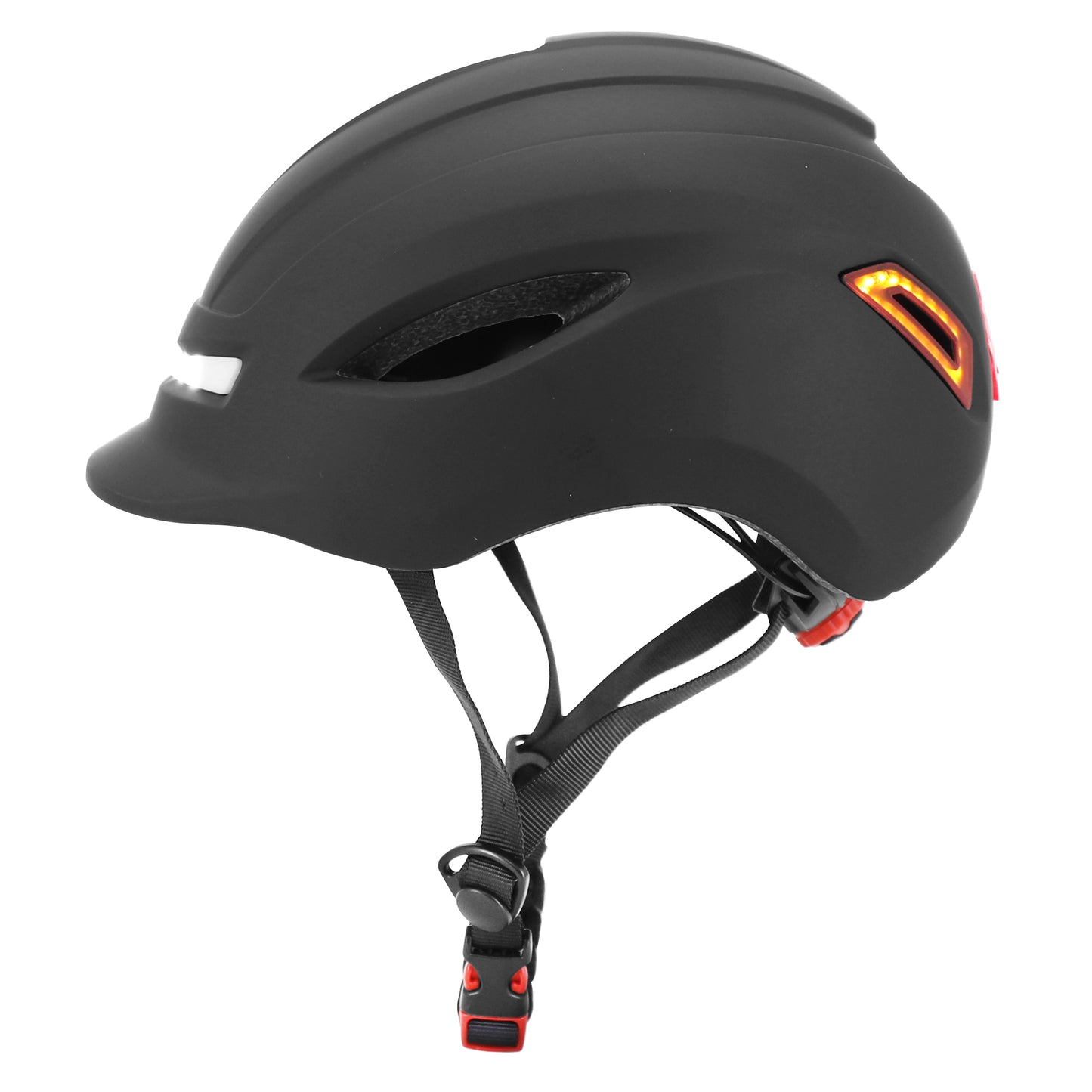 Casque vélo-trottinette adulte urbain-city cp02 noir éclairage intégré avec clignotant + commande au cintre PCP