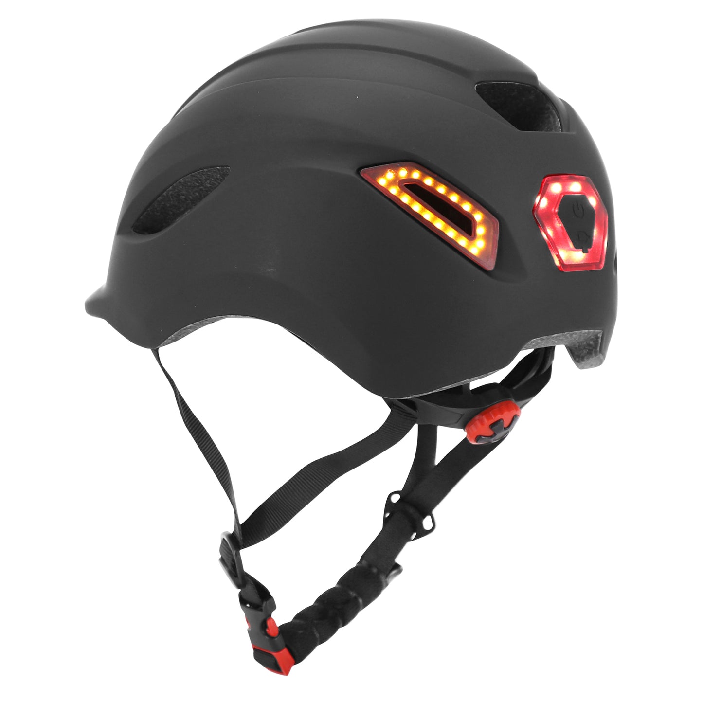 Casque vélo-trottinette adulte urbain-city cp02 noir éclairage intégré avec clignotant + commande au cintre PCP