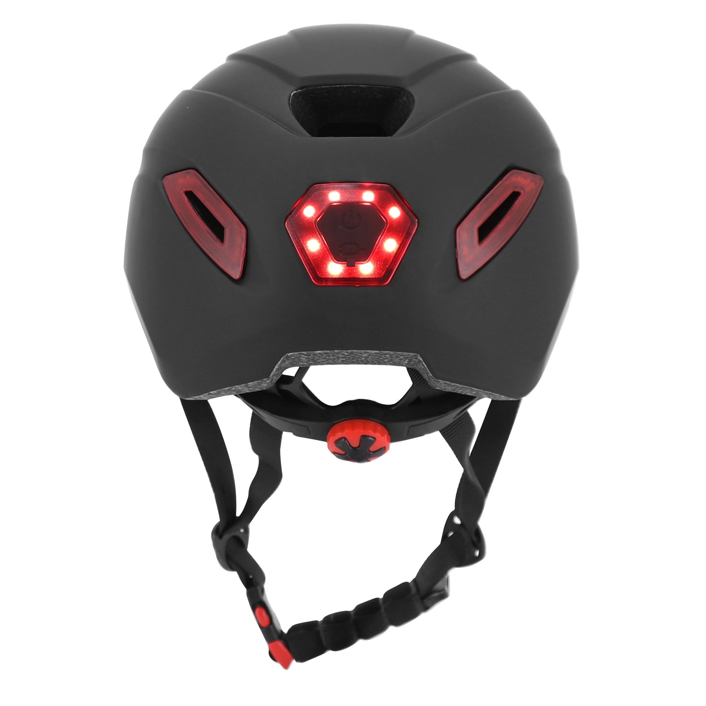 Casque vélo-trottinette adulte urbain-city cp02 noir éclairage intégré avec clignotant + commande au cintre PCP