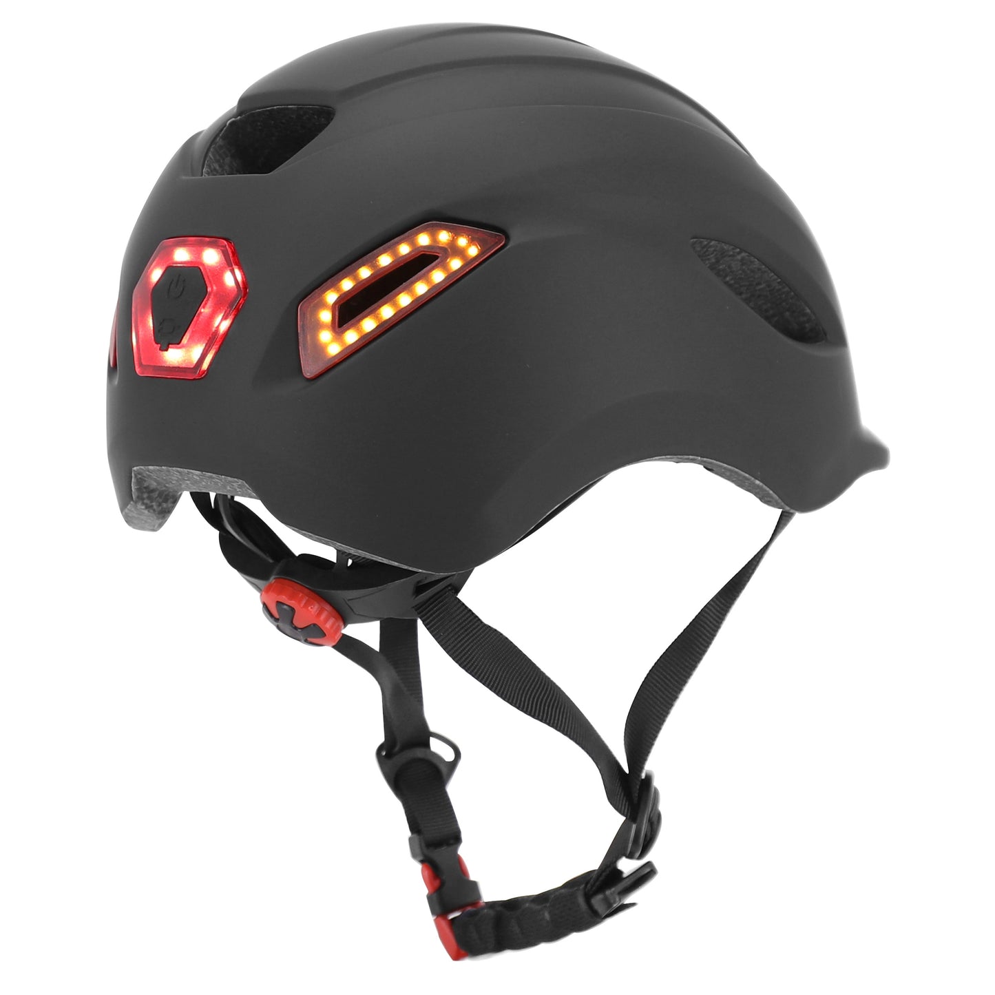 Casque vélo-trottinette adulte urbain-city cp02 noir éclairage intégré avec clignotant + commande au cintre PCP