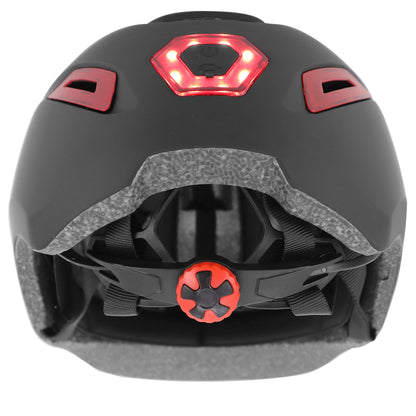 Casque vélo-trottinette adulte urbain-city cp02 noir éclairage intégré avec clignotant + commande au cintre PCP