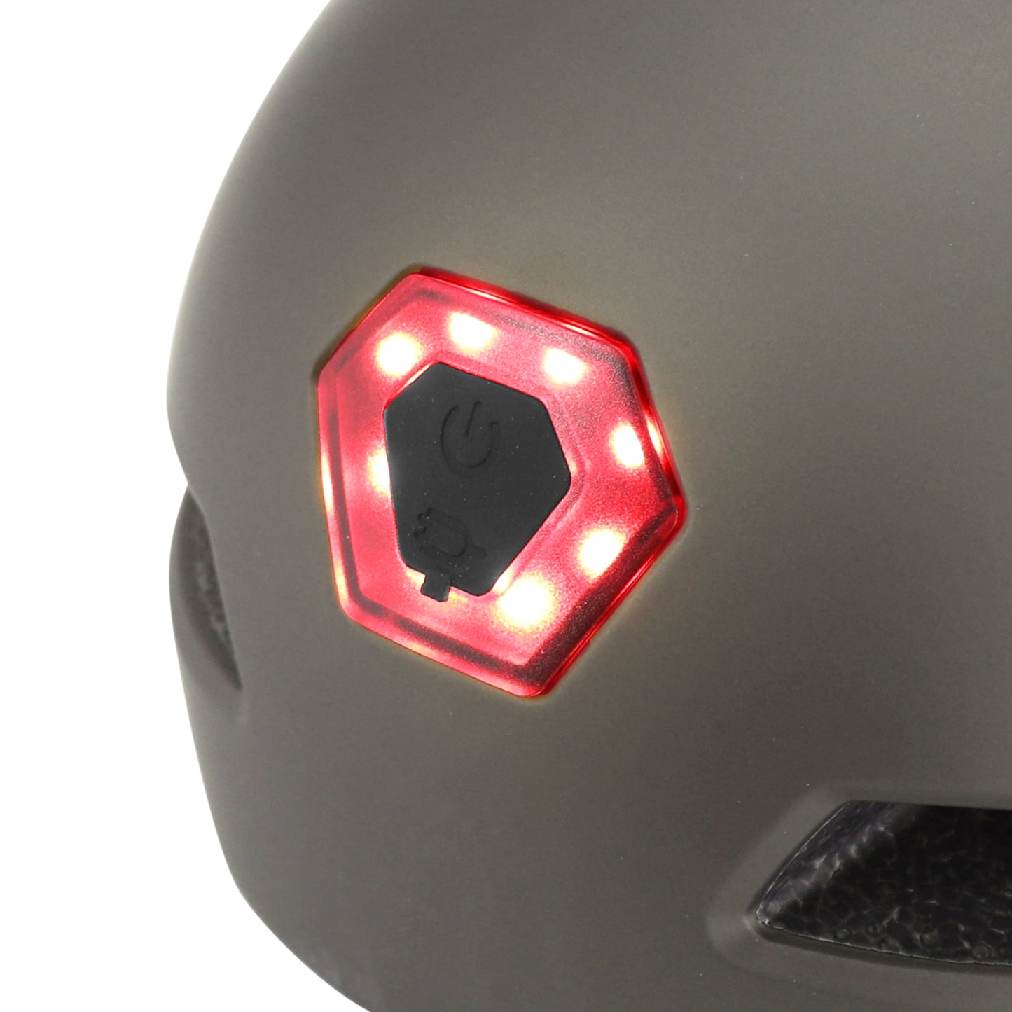 Casque vélo-trottinette adulte urbain-city cp03 gris éclairage intégré et visière PCP