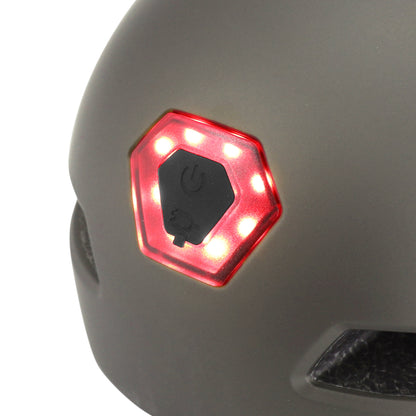 Casque vélo-trottinette adulte urbain-city cp03 gris éclairage intégré et visière PCP