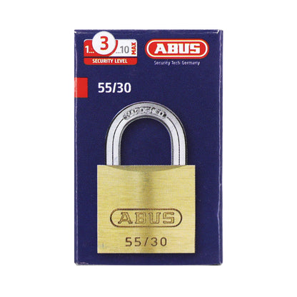 Cadenas à clé Abus série 55-30 laiton 29x44 - diam 5mm - anse 13mm