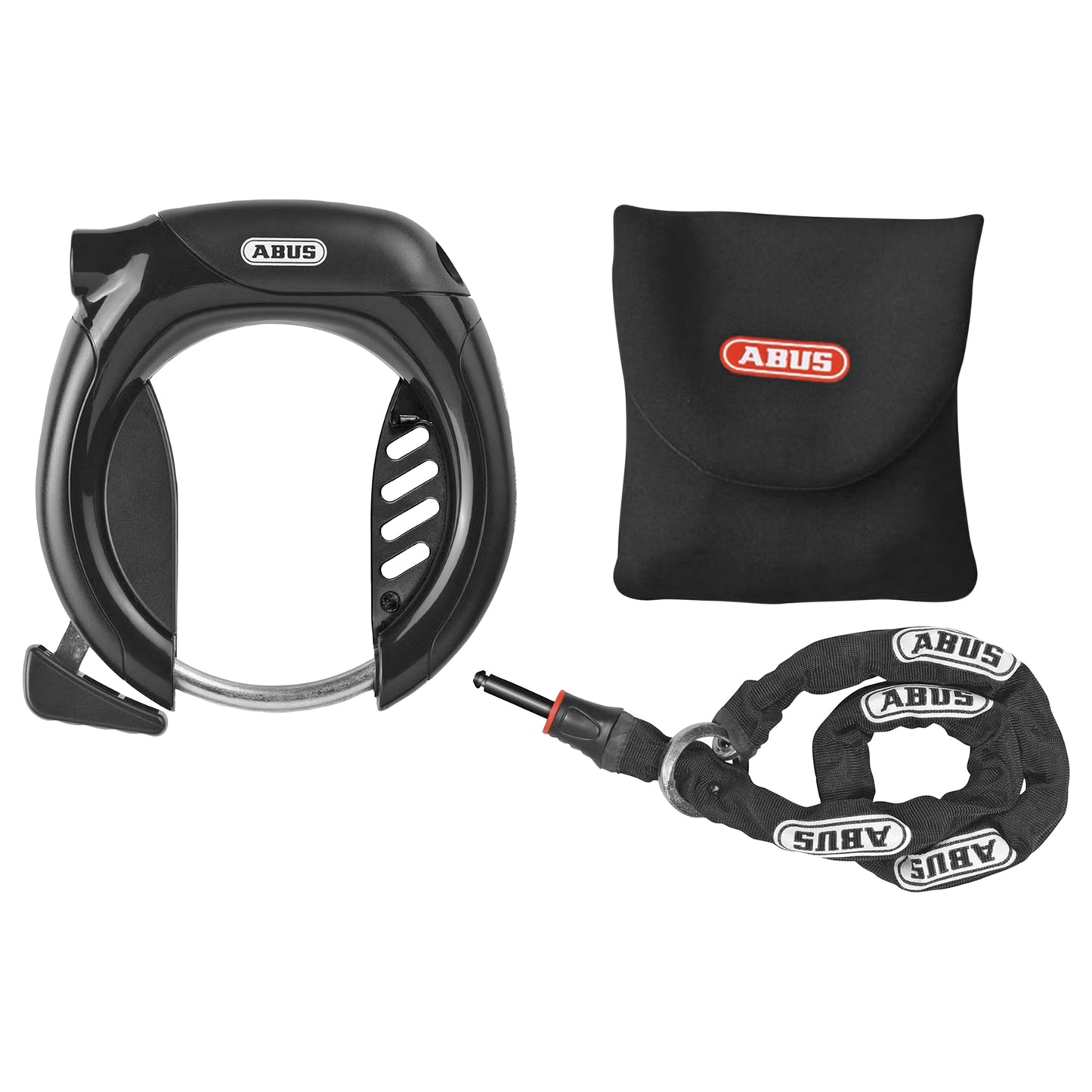 Antivol vélo fer à cheval Abus pro tectic 4960 lh noir + chaîne Antivol de cadre + sac avec serrure intégrée - sécurité niveau 7-15 -