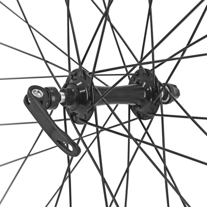 PCP road wheel, block braking, 700 CFX, black, front, black bearing hub, 32 spokes