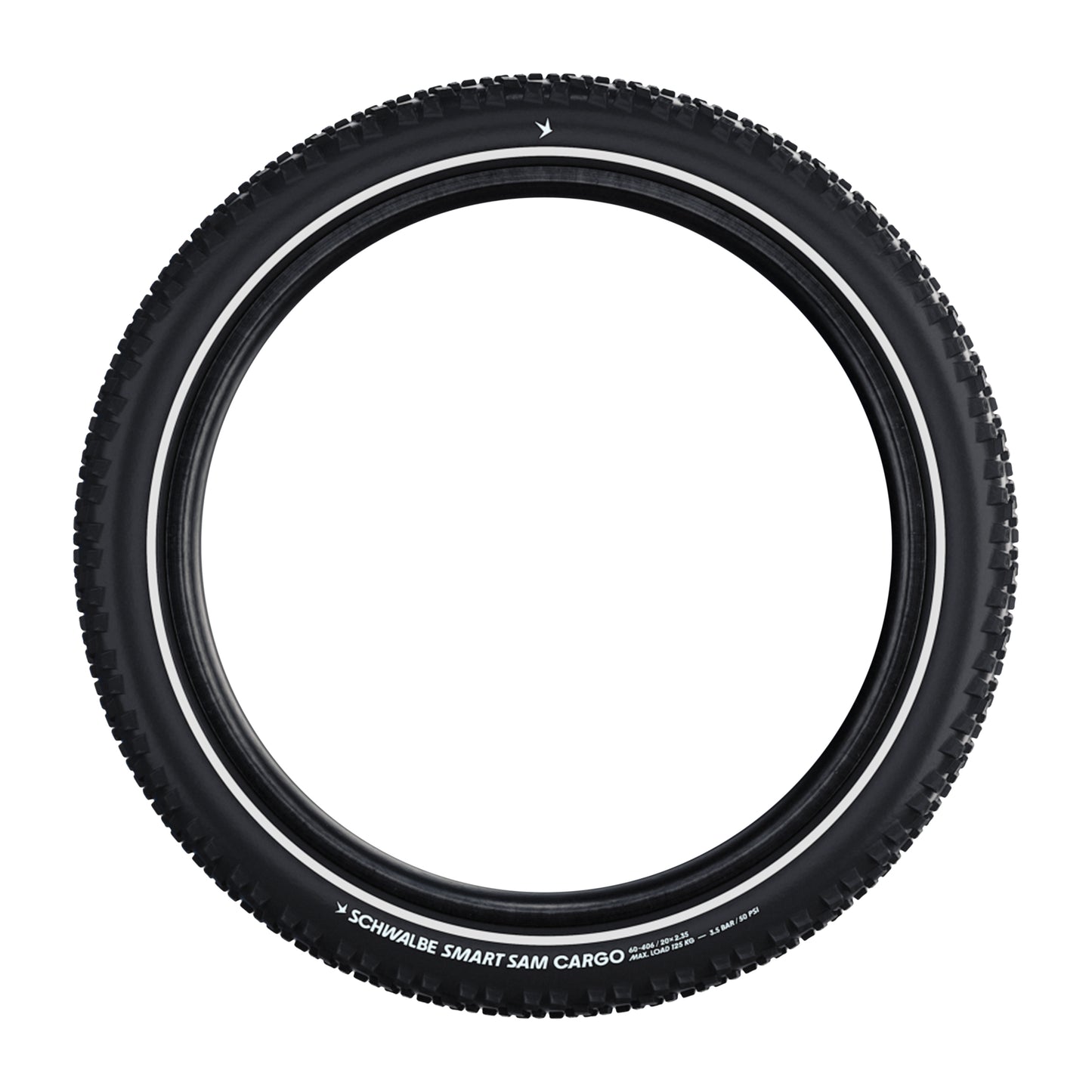 Tire Cargo 27.5 X 2.35 Schwalbe Smart Sam Black TR (60-584) Reflex Sidewall E-bike Approved e50
