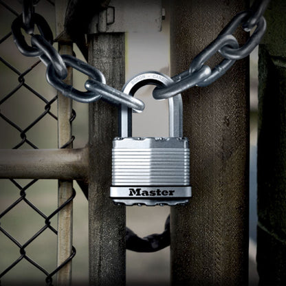 Cadenas à clé Masterlock excell acier traite anti-intemperies anse octogonale