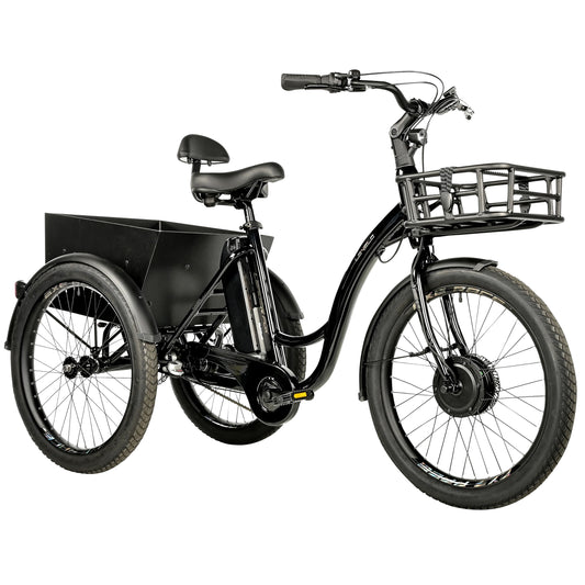 Leader Fox Lovelo 24 2025 Black 3-Speed Bafang Differential Electric Tricycle