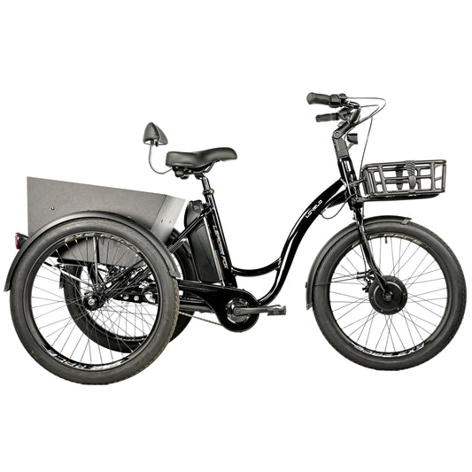 Leader Fox Lovelo 24 2025 Black 3-Speed Bafang Differential Electric Tricycle