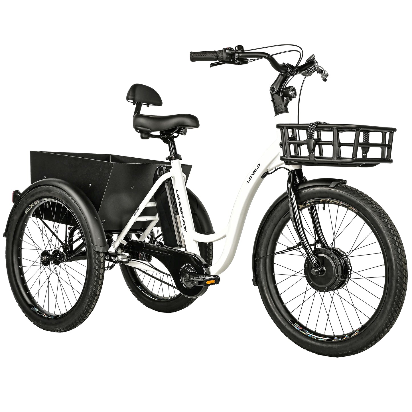 Leader Fox Lovelo 24 2025 White 3-Speed Bafang Differential Electric Tricycle