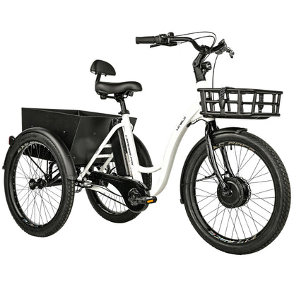 Leader Fox Lovelo 24 2025 White 3-Speed Bafang Differential Electric Tricycle