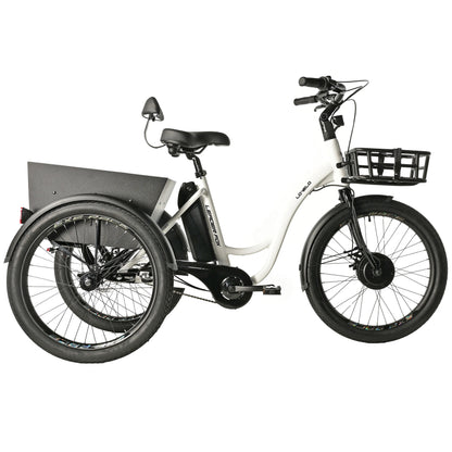 Leader Fox Lovelo 24 2025 White 3-Speed Bafang Differential Electric Tricycle